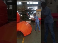 طوافة أنابيب HDPE صفراء / برتقالية على شكل أسطوانة لاحتياجات العملاء