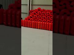 عوامة أنابيب HDPE برتقالية اللون مع وصلة مجلفنة على الساخن ومملوءة برغوة البولي يوريثين لدعم الطفو