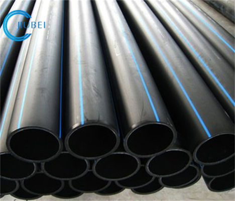 أسود مع الشرائط الزرقاء التجريف أنبوب HDPE للسمك المخصص والاتصال بالشريحة الفولاذية