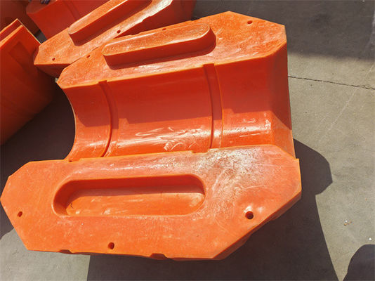طوافة أنابيب HDPE البرتقالية لحلول إزالة الرواسب في عمليات التجريف البيئي