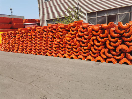 طوافة أنابيب HDPE البرتقالية لحلول إزالة الرواسب في عمليات التجريف البيئي
