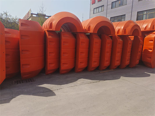 طوافة أنابيب HDPE البرتقالية لحلول إزالة الرواسب في عمليات التجريف البيئي